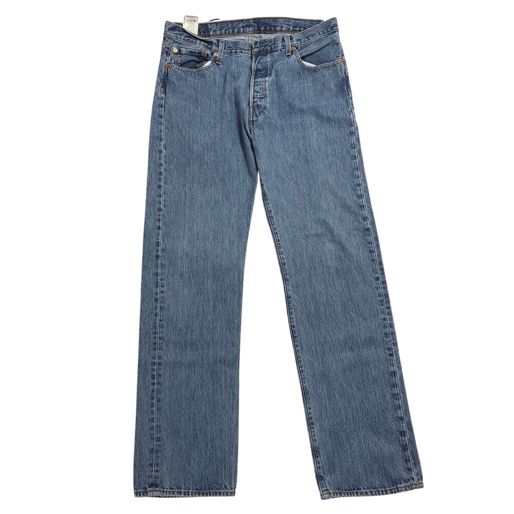 Levi's 501 Jeans Mens 36 x 34 Stone Wash Original Fit Straight Denim Button Fly